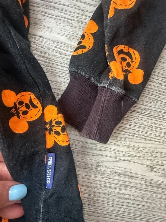 Disney Black & Orange Mickey Pumpkin Print Long Sleeve Top - Picture 5 of 8